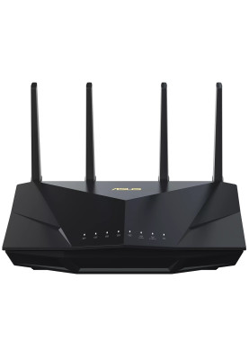 Роутер Asus RT-AX5400, Black, WiFi 6, 2.4GHz (574 Mbps) / 5GHz (4804 Mbps), 4xGLan / 1xGWan, 1xUSB 3.2, WPS, AiMesh, 4 дводіапазонні фіксовані антенни