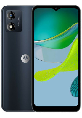 Смартфон Motorola E13, Cosmic Black, 2 Nano-SIM, 6.5" (1600х720) IPS, Unisoc Tiger T606 (8x1.6GHz), RAM 8Gb, ROM 128Gb, MicroSD (до 512 ГБ), GPS, Wi-Fi, BT, LTE, 2 Cam, Li-Ion 5000mAh, Android 13