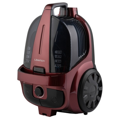 Пилосос Liberton LVC-4308, Red, 700W, контейнер, сухе прибирання, об'єм 4л, потужність всмоктування 170W, циклон, регулювання потужності на корпусі, телескопічна трубка, насадки підлога/килим/щілинна