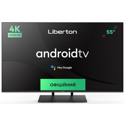 Телевізор 55" Liberton LTV-55U01AT  UltraHD 3840x2160 60Hz, Smart TV, DVB-T2, HDMI, USB, VESA 200x200