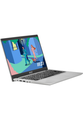 Ноутбук 14" MSI Modern 14 (C12MO-896XUA) Urban Silver 14.0" матовий LED Full HD 1920x1080 IPS, Intel Core i3-1215U 3.3-4.4GHz, RAM 8Gb, SSD 512Gb, Intel UHD Graphics, DOS