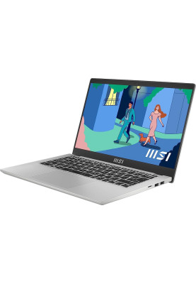 Ноутбук 14" MSI Modern 14 (C12MO-896XUA) Urban Silver 14.0" матовий LED Full HD 1920x1080 IPS, Intel Core i3-1215U 3.3-4.4GHz, RAM 8Gb, SSD 512Gb, Intel UHD Graphics, DOS