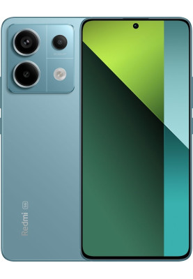 Смартфон Xiaomi Redmi Note 13 Pro 5G Ocean Teal, 2 Nano-SIM, 6.67" (2712х1220, 120 гц) AMOLED, Qualcomm Snapdragon 7s Gen 2 (4x2.4 GHz + 4x1.95 GHz), RAM 8GB, ROM 256GB, GPS, Wi-Fi, BT, LTE, 4 Cam, Li-Ion 5100mAh, Android 13