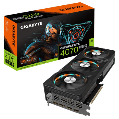 Відеокарта GeForce RTX 4070 SUPER, Gigabyte, GAMING OC, 12Gb GDDR6X, 192-bit, HDMI/3xDP, 2565/21000 MHz, 16-pin (GV-N407SGAMING OC-12GD)