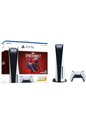 Ігрова приставка Sony PlayStation 5, White, з Blu-ray приводом + Marvel's Spider-Man 2 (код активації PS Store)