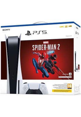 Ігрова приставка Sony PlayStation 5, White, з Blu-ray приводом + Marvel's Spider-Man 2 (код активації PS Store)
