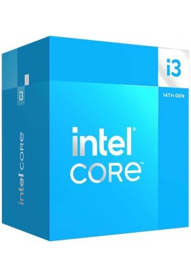 Процесор Intel Core i3 (LGA1700) i3-14100, Box, 4x3.5 GHz (Turbo Boost 4.7 GHz, 8 потоков), UHD Graphics 730, L3 12Mb Smart Cache, Raptor Lake, 7 nm, TDP 60 Вт (BX8071514100)