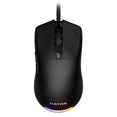 Миша Hator Pulsar 2 Pro, Black, USB, оптична (сенсор PixArt 3335), 500 - 16000 dpi, RGB підсвічування, перемикачі Kailh GM8.0, вбудована пам'ять, 1.8 м (HTM-520)