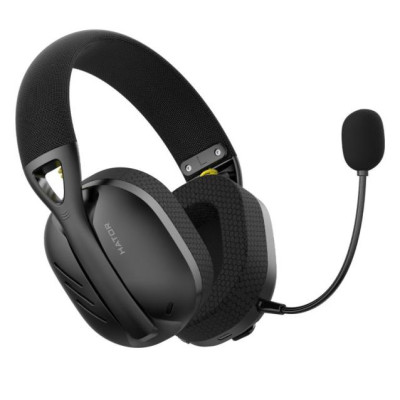 Навушники бездротові Hator Hyperpunk 2 Tri-mode, Black, Bluetooth / USB 2.4GHz, мікрофон, динаміки 40 мм з неодимовим магнітом, 600 mAh (HTA-855)