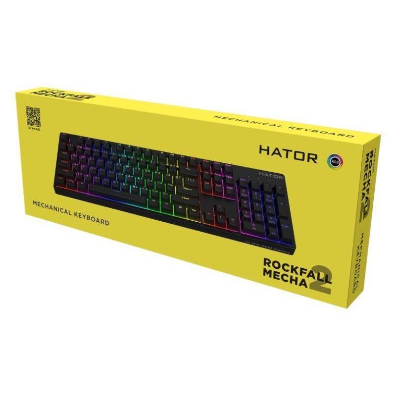 Клавіатура Hator Rockfall 2 Mecha, Black, USB, механічна (перемикачі Aurum Orange), RGB підсвічування з індивідуальним налаштуванням кожної кнопки (HTK-710)