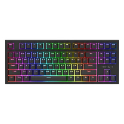 Клавіатура Hator Skyfall 2 TKL PRO, Black, USB, механічна (перемикачі Aurum Orange), 87 кнопок, RGB підсвічування з індивідуальним налаштуванням кожної кнопки (HTK-750)