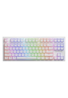 Клавіатура Hator Skyfall 2 TKL PRO, White, USB, механічна (перемикачі Aurum Orange), 87 кнопок, RGB підсвічування з індивідуальним налаштуванням кожної кнопки (HTK-751)