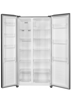 Холодильник Side by side Edler ED-450NBG, Black, No frost, загальний об'єм 436L, корисний об'єм 291L/145L, дисплей, електронне керування, LED освітлення, суперзаморожування, режим "відпустка", А+, 177x91x59см