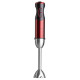 Блендер Liberton LHB-0310, Black/Red, 1000W, занурювальній, плавне рег швидкості, вінчик, насадка для пюре, мірний стакан, мультиподрібнювач, диски для нарізання овочів/фруктів, для нарізання соломкою, тертка для дерунів, гаки, насадка-міксер