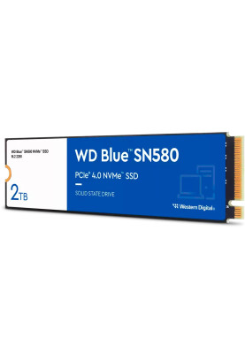 Твердотільний накопичувач SSD 2Tb, Western Digital Blue SN580, PCI-E 4.0 x4, M.2 2280, 3D TLC, 4150/4150 МБ/с (WDS200T3B0E)