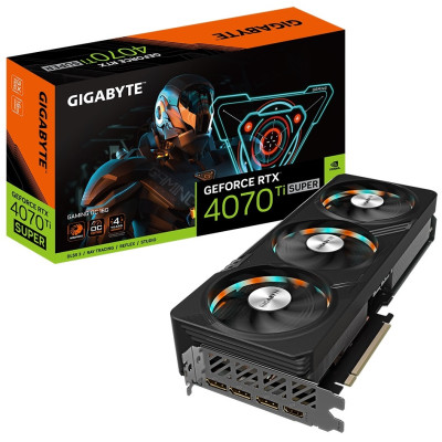 Відеокарта GeForce RTX 4070 Ti SUPER, Gigabyte, GAMING OC, 16Gb GDDR6X, 256-bit, HDMI/3xDP, 2655/21000 MHz, 16-pin (GV-N407TSGAMING OC-16GD)