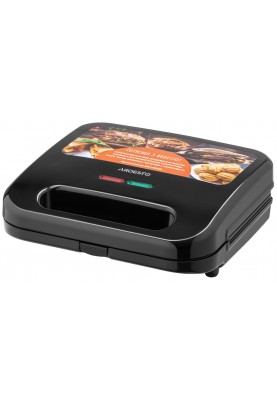 Мультимейкер Ardesto SM-H500B, Black, 700 Вт, 5 пластин в комплекті сендвіч, вафельна, гриль, горішниця, пластини для капкейків, антипригарне покриття, індикатор готовності