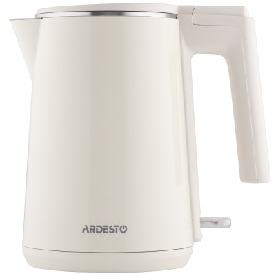 Електрочайник Ardesto EKL-F1BG, Beige, 1500W, 1л, дисковий, подвійний корпус, індикатор рівня води, контролер Strix