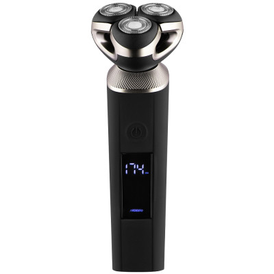 Електробритва Ardesto SHRR-B8WDR, Black, роторна, сухе/вологе гоління, 3 головки, LCD дисплей, технологія Direct Drive, самозагострючі леза, водостійкість IPX5, щітка для очищення, захисна кришка, час роботи 180хв