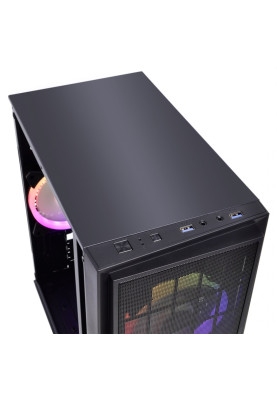 Корпус Qube QBC01 Black, без БЖ, Mini Tower, Mini ITX, microATX, 2хUSB 3.0, 3x120 мм RGB LED, 290x185x350 мм, 2.9 кг (QBC01_FCNU3)