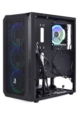 Корпус Qube SHADOW RGB Black, без БЖ, Midi Tower, ATX, Mini ITX, microATX, 2хUSB 3.0, 390x200x449 мм, 4.82 кг (SHADOW_FCNU3)