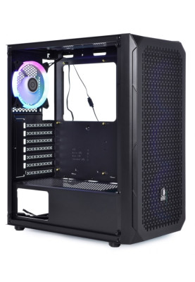 Корпус Qube SHADOW RGB Black, без БЖ, Midi Tower, ATX, Mini ITX, microATX, 2хUSB 3.0, 390x200x449 мм, 4.82 кг (SHADOW_FCNU3)