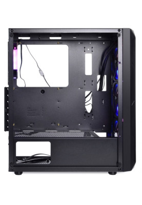 Корпус Qube SHADOW RGB Black, без БЖ, Midi Tower, ATX, Mini ITX, microATX, 2хUSB 3.0, 390x200x449 мм, 4.82 кг (SHADOW_FCNU3)