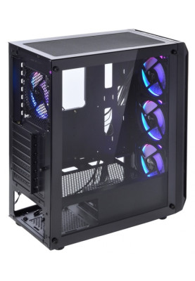 Корпус Qube SHADOW RGB Black, без БЖ, Midi Tower, ATX, Mini ITX, microATX, 2хUSB 3.0, 390x200x449 мм, 4.82 кг (SHADOW_FCNU3)