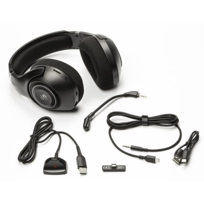 Навушники бездротові Bloody GR270 Black ігрові, мікрофон, RGB підсвічування, Bluetooth + 2.4GHz + 3.5 jack