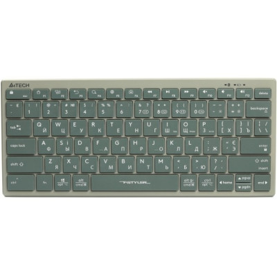 Клавіатура бездротовa A4tech FBX51C Matcha Green, Bluetooth/2.4 ГГц, Fstyler Compact Size keyboard, USB, 300 мАгод