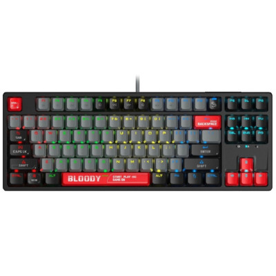 Клавіатура Bloody S87 Energy Red, механічна, ігрова, USB, RGB підсвічування, BLMS TKL Switch