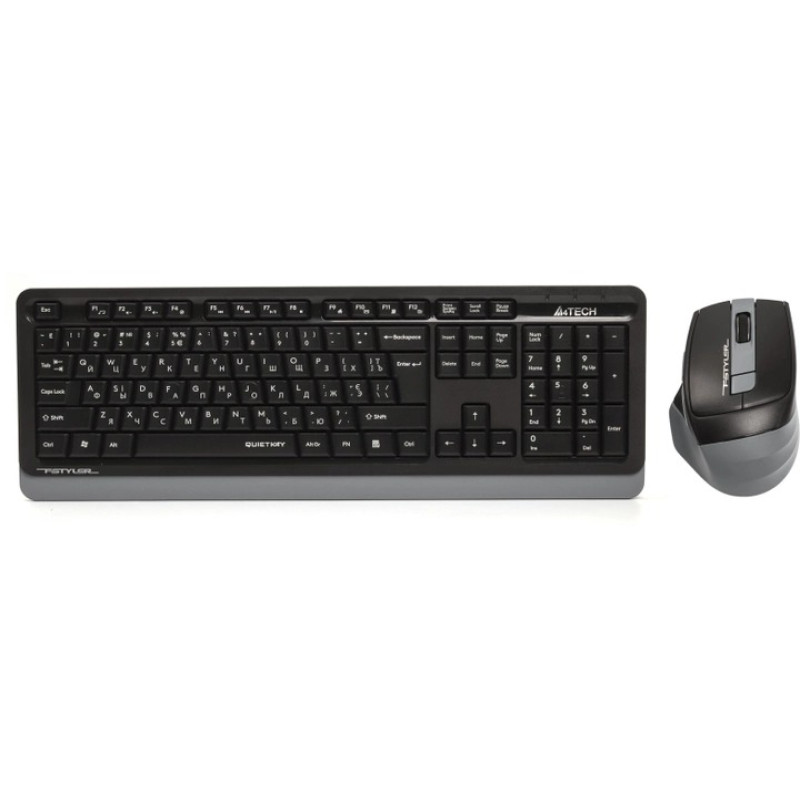 Комплект бездротовий A4Tech Fstyler FGS1035Q Grey, радіус дії до 15 м