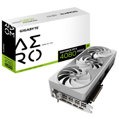 Відеокарта GeForce RTX 4080 SUPER, Gigabyte, AERO OC, 16Gb GDDR6X, 256-bit, HDMI/3xDP, 2595/23000 MHz, 16-pin (GV-N408SAERO OC-16GD)