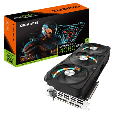 Відеокарта GeForce RTX 4080 SUPER, Gigabyte, GAMING OC, 16Gb GDDR6X, 256-bit, HDMI/3xDP, 2595/23000 MHz, 16-pin (GV-N408SGAMING OC-16GD)