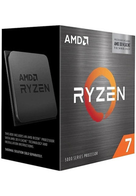 Процесор AMD (AM4) Ryzen 7 5700X3D, Box, 8x3.0 GHz (Turbo Boost 4.1 GHz), L3 96Mb, Zen 3 (Vermeer), 7 nm, TDP 105 Вт, розблокований множник (100-100001503WOF)