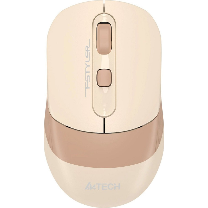 Миша A4Tech Fstyler FG10CS, Desk+Air, Cafe Latte, оптична, бездротова, 1000/1600/2000 dpi, 4 кнопки, вбудований акумулятор, USB/USB Type-C