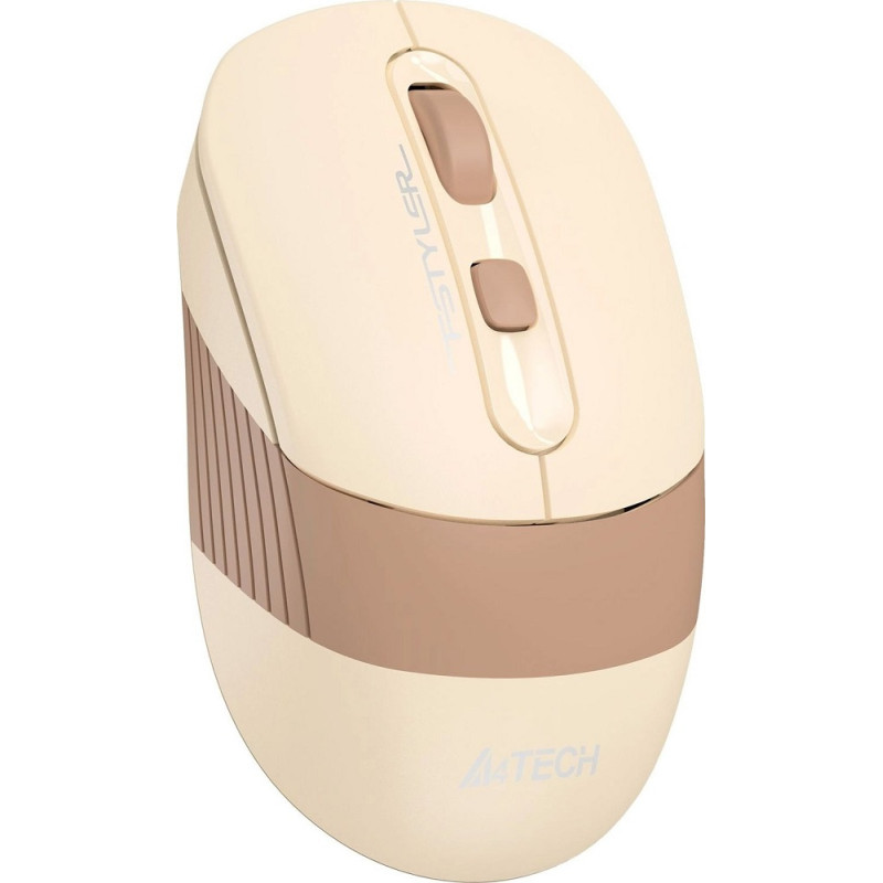 Миша A4Tech Fstyler FG10CS, Desk+Air, Cafe Latte, оптична, бездротова, 1000/1600/2000 dpi, 4 кнопки, вбудований акумулятор, USB/USB Type-C
