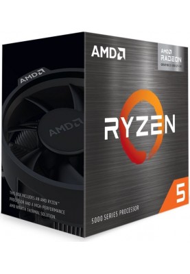 Процесор AMD (AM4) Ryzen 5 5600GT, Box, 6x3.6 GHz (Turbo Boost 4.6 GHz), Radeon Graphics, L3 16Mb, Cezanne (Zen 3), 7 nm, TDP 65 Вт, розблокований множник, кулер Wraith Stealth (100-100001488BOX)