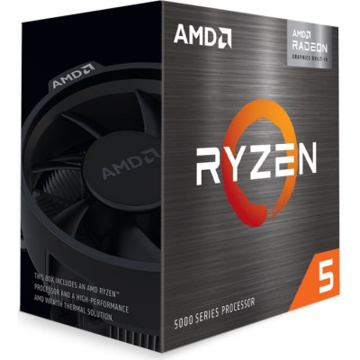 Процесор AMD (AM4) Ryzen 5 5600GT, Box, 6x3.6 GHz (Turbo Boost 4.6 GHz), Radeon Graphics, L3 16Mb, Cezanne (Zen 3), 7 nm, TDP 65 Вт, розблокований множник, кулер Wraith Stealth (100-100001488BOX)