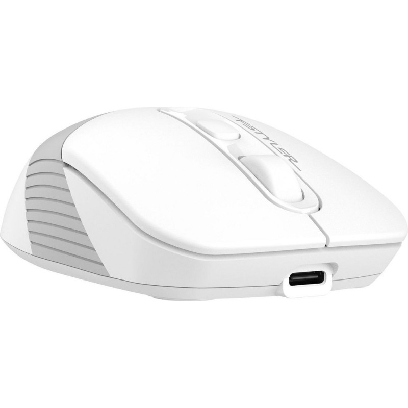 Миша A4Tech Fstyler FG10CS, Desk+Air, Grayish White, оптична, бездротова, 1000/1600/2000 dpi, 4 кнопки, вбудований акумулятор, USB/USB Type-C
