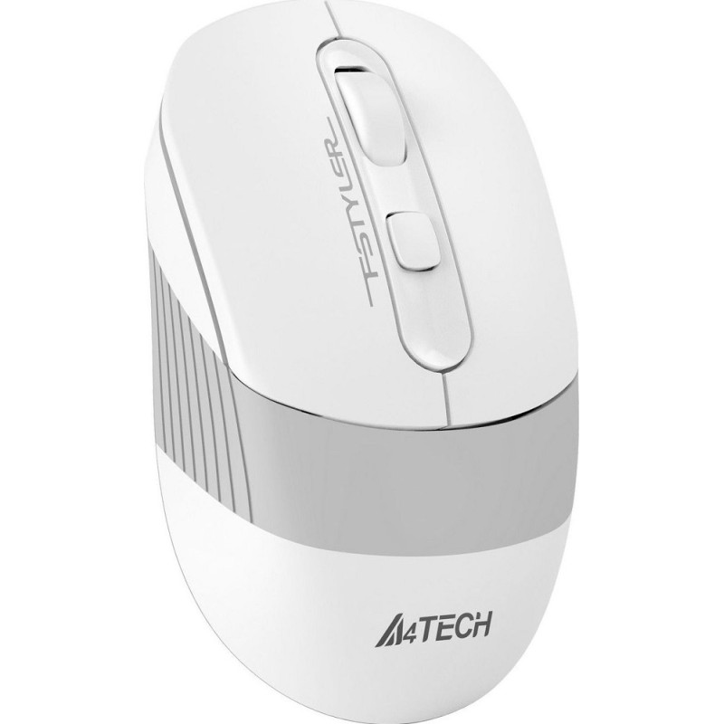 Миша A4Tech Fstyler FG10CS, Desk+Air, Grayish White, оптична, бездротова, 1000/1600/2000 dpi, 4 кнопки, вбудований акумулятор, USB/USB Type-C