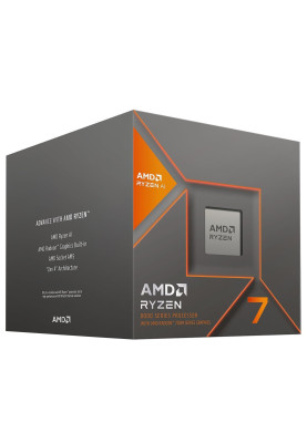 Процесор AMD (AM5) Ryzen 7 8700G, Box, 8x4.2 GHz (Turbo Boost 5.1 GHz), Radeon 780M, L3 16Mb, Ryzen AI, Phoenix (Zen 4), 4 nm, TDP 65 Вт, розблокований множник (100-100001236BOX)