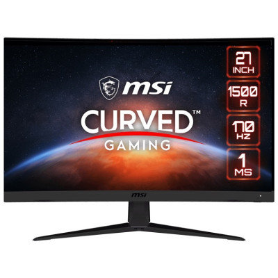 Монітор вигнутий 27" MSI G27C5 E2, Black, WLED, VA, 1920x1080 (16:9), 1 мс, 170 Гц, 250 кд/м², 3000:1, 1500R, 178°/178°, 2xHDMI/DP, VESA 100x100 мм, Adaptive Sync
