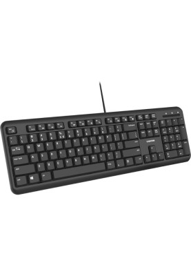 Клавіатура Canyon HKB-20, Black, USB, ультратонка, 104 кнопки, 13 мультимедіа-функцій, безшумні клавіші з преміальними перемикачами, 1.8 м (CNS-HKB02)