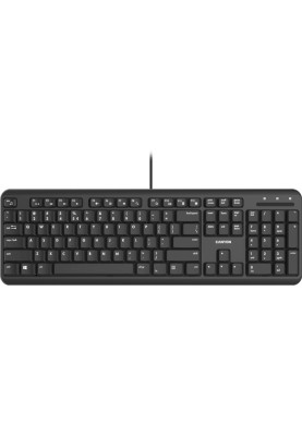 Клавіатура Canyon HKB-20, Black, USB, ультратонка, 104 кнопки, 13 мультимедіа-функцій, безшумні клавіші з преміальними перемикачами, 1.8 м (CNS-HKB02)