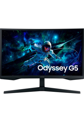 Монітор вигнутий 27" Samsung Odyssey G5, Black, WLED, VA, 2560x1440 (16:9), 1 мс, 165 Гц, 300 кд/м², HDR10, 2500:1, 1000R, 178°/178°, HDMI/DP, VESA 75x75 мм, FreeSync Premium (LS27CG550EIXCI)
