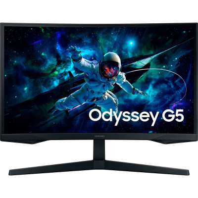 Монітор вигнутий 27` Samsung Odyssey G5, Black, WLED, VA, 2560x1440 (16:9), 1 мс, 165 Гц, 300 кд/м², HDR10, 2500:1, 1000R, 178°/178°, HDMI/DP, VESA 75x75 мм, FreeSync Premium (LS27CG550EIXCI)