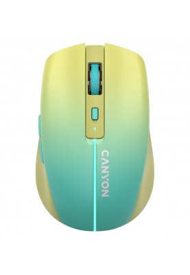 Миша бездротова Canyon MW-44, Yellow/Blue, Bluetooth / USB 2.4GHz, оптична, 800 - 1600 dpi, 8 кнопок, акумулятор 500 mAh (CNS-CMSW44UA)
