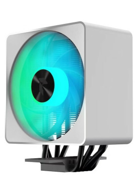 Кулер для процесора APNX AP1-V ARGB, White, алюміній/мідь, 1x120 мм ARGB PWM, для Intel 1700/1200/115x, AMD AM5/AM4, висота 157 мм, до 245 Вт