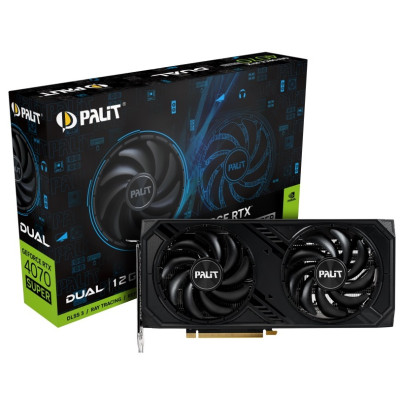 Відеокарта GeForce RTX 4070 SUPER, Palit, Dual, 12Gb GDDR6X, 192-bit, HDMI/3xDP, 2475/21000 MHz, 16-pin (NED407S019K9-1043D)